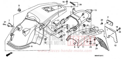 KOTFLUEGEL, HINTEN (DK/ED/U) XR650RY de 2000